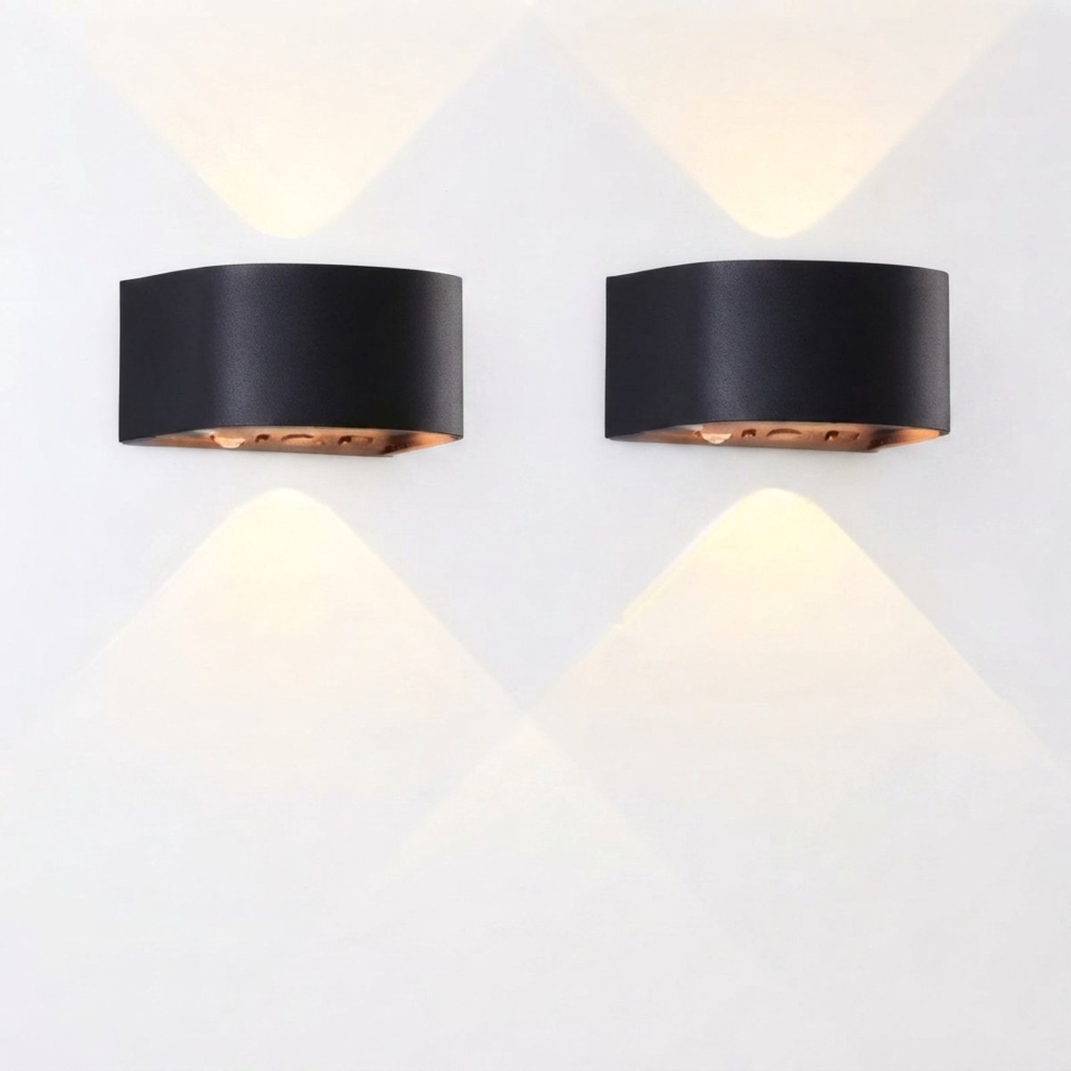 Stervia Wandlamp - 2 Stuks - Rond - LED - Met Sensor - 5 Niveaus Licht - Oplaadbaar - Zwart - 10 x 8,71 x 5,5 cm