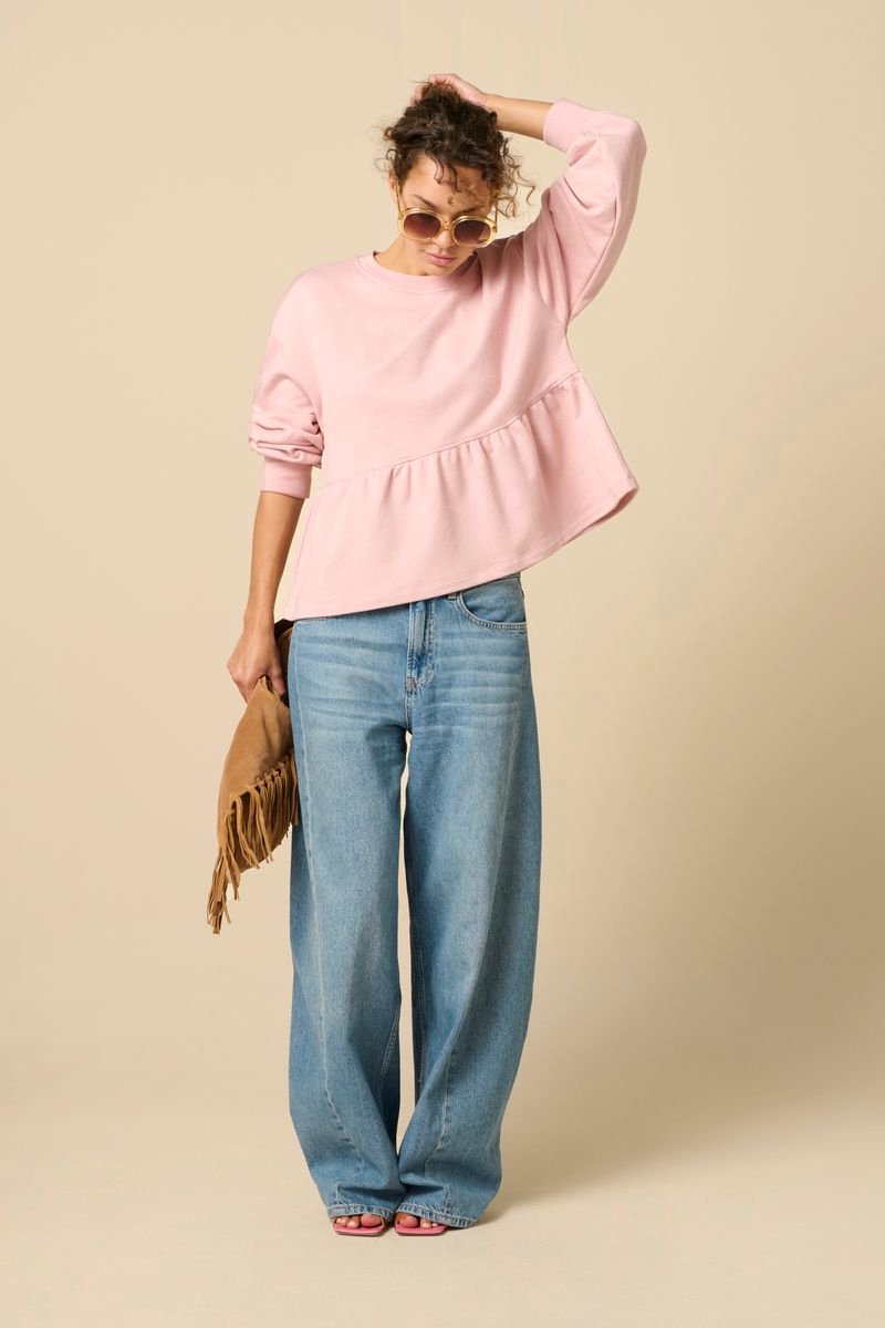 Sissy-Boy - Roze sweater met peplum