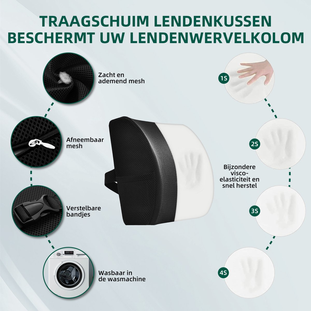 Hiaonyx Ergonomische Bureaustoel met Opklapbare Armleningen - afbeelding 2