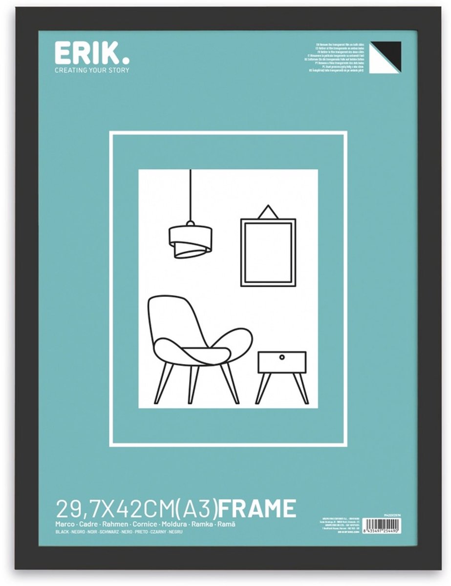 Grupo Erik - Mdf Black Frame A3 42 X 29.7 Cm Lijst - Multicolours