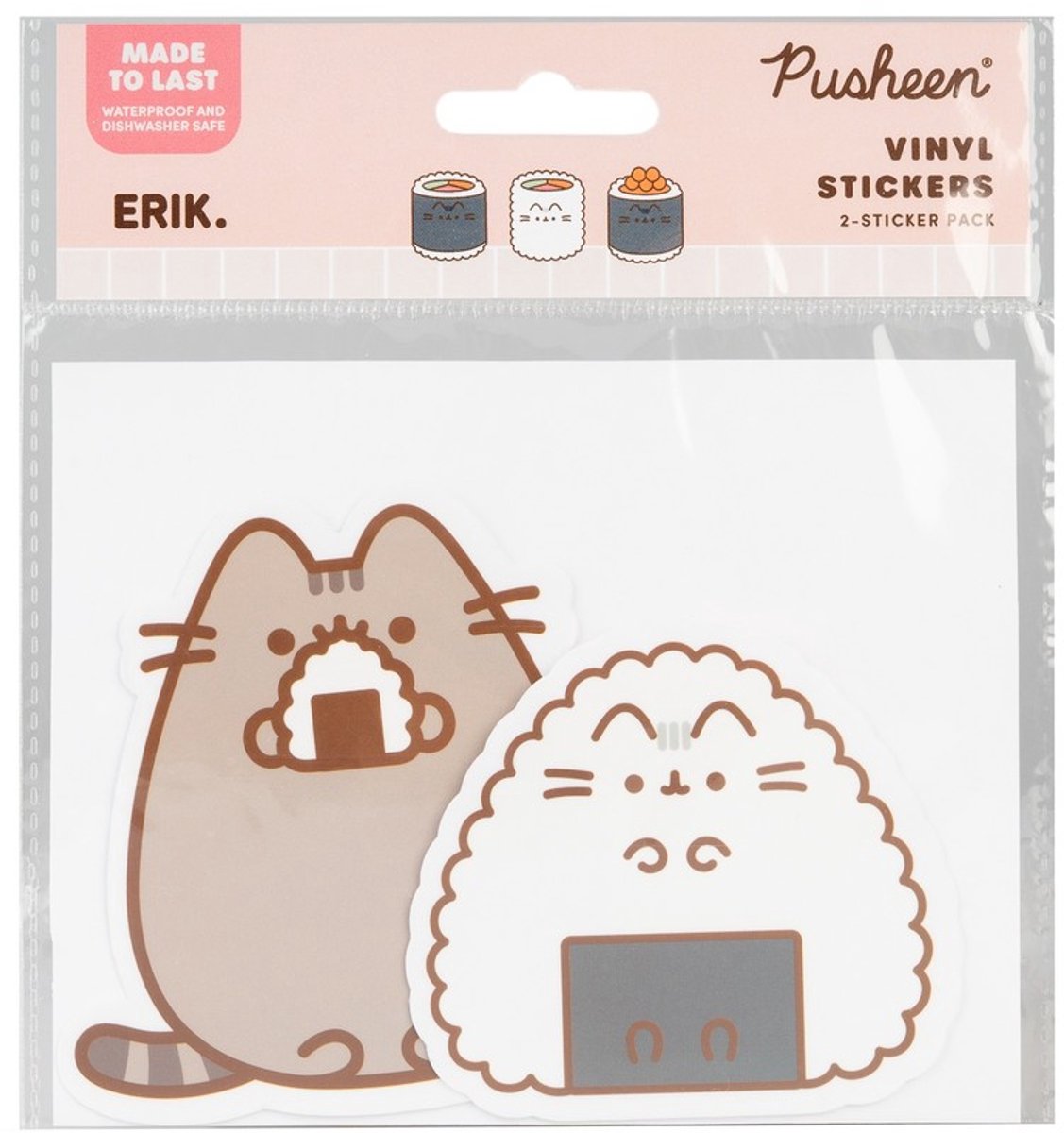 Grupo Erik Pusheen - Pack Of 2 Sushi Roll Vinyl 3 Sticker Set - Multicolours
