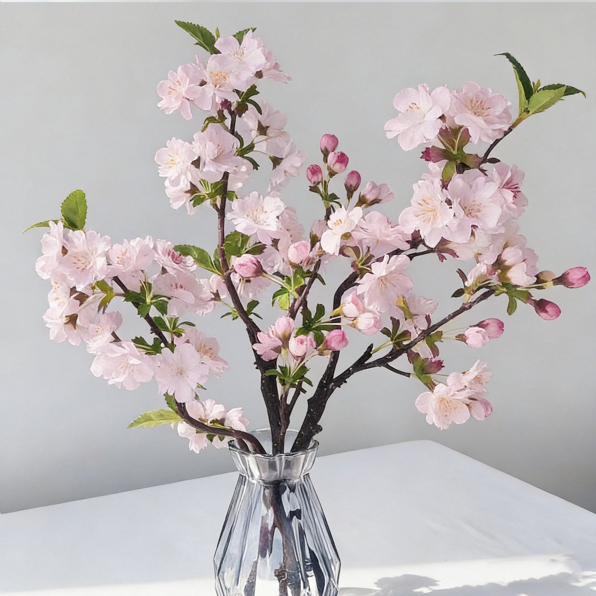 Kunstbloemen Kersenbloesem 3 stuks - Kunstmatige Sakura takken - Korte stelen voor bloemschikken - Zijden bloemen voor thuis decoratie - Lente decoratie - Lichtroze