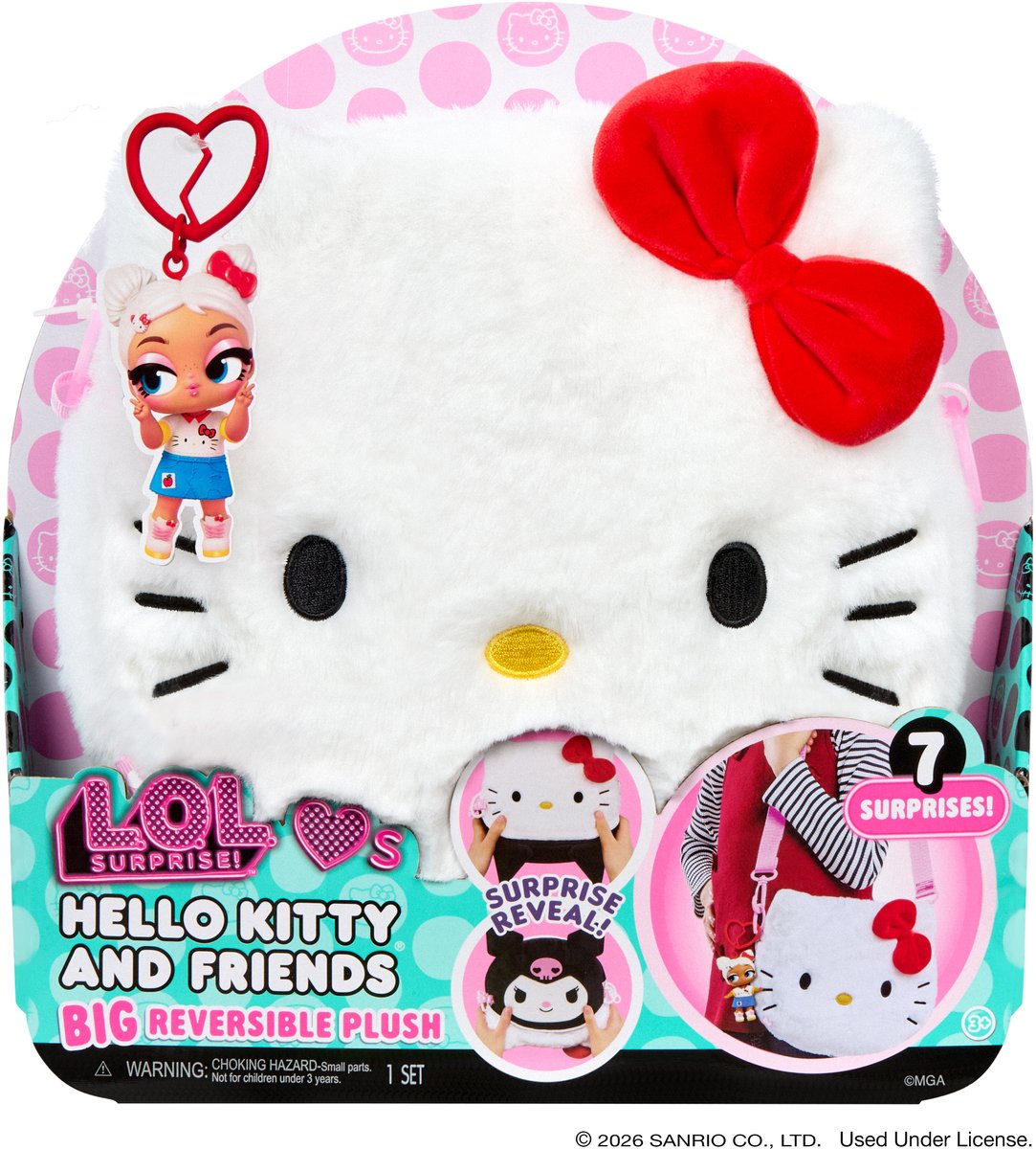 L.O.L. Surprise!™ Loves Hello Kitty® and Friends GROTE omkeerbare pluchen speeltje – Grote Tuxedosam™ knuffel met bijpassende minipop – Geweldig cadeau voor kinderen vanaf 4 jaar — cadeau in Spellen & Speelgoed - foto 6