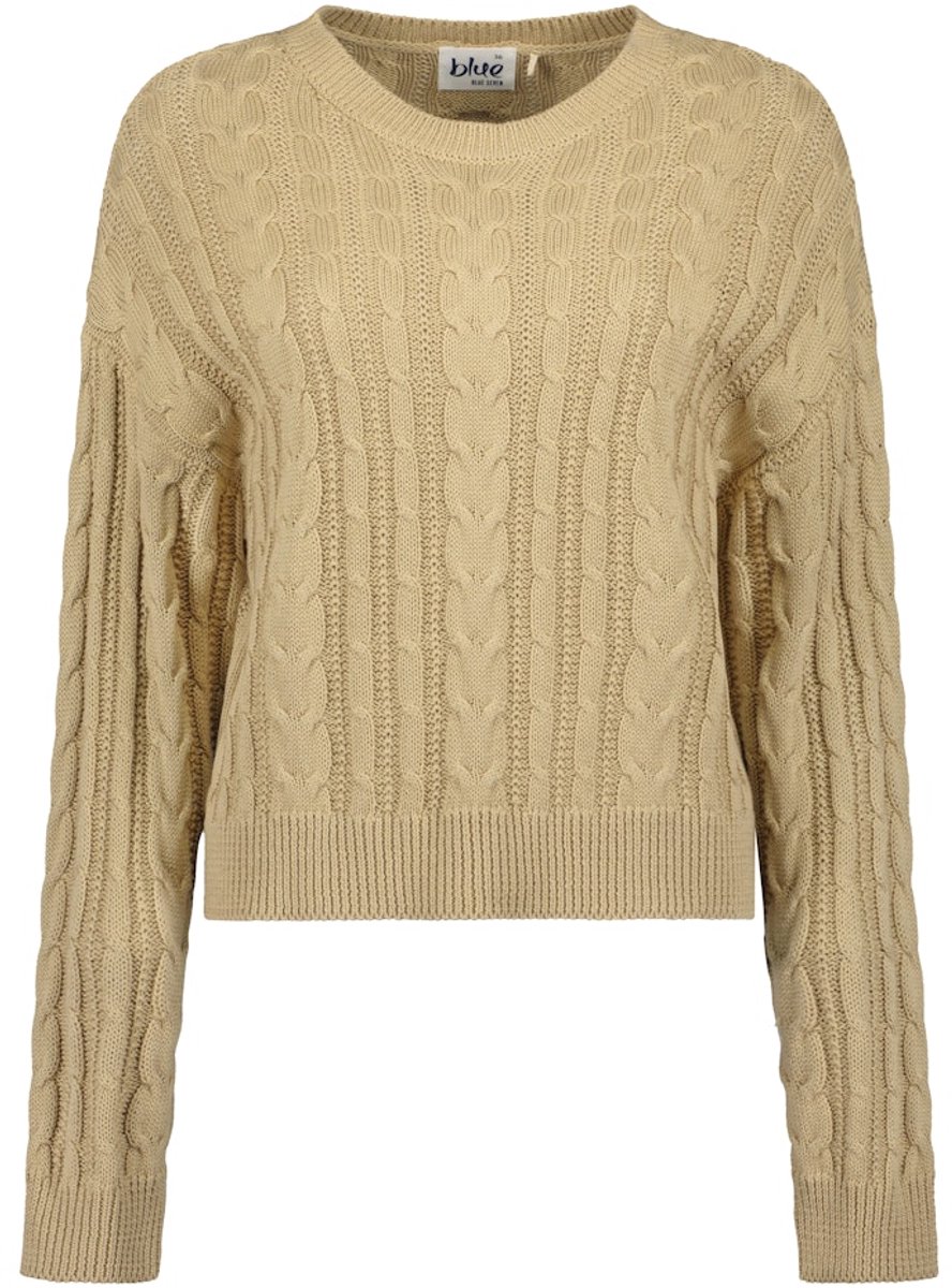 Blue Seven - dames - Trui 248166 beige ronde hals Blue Seven - maat 40