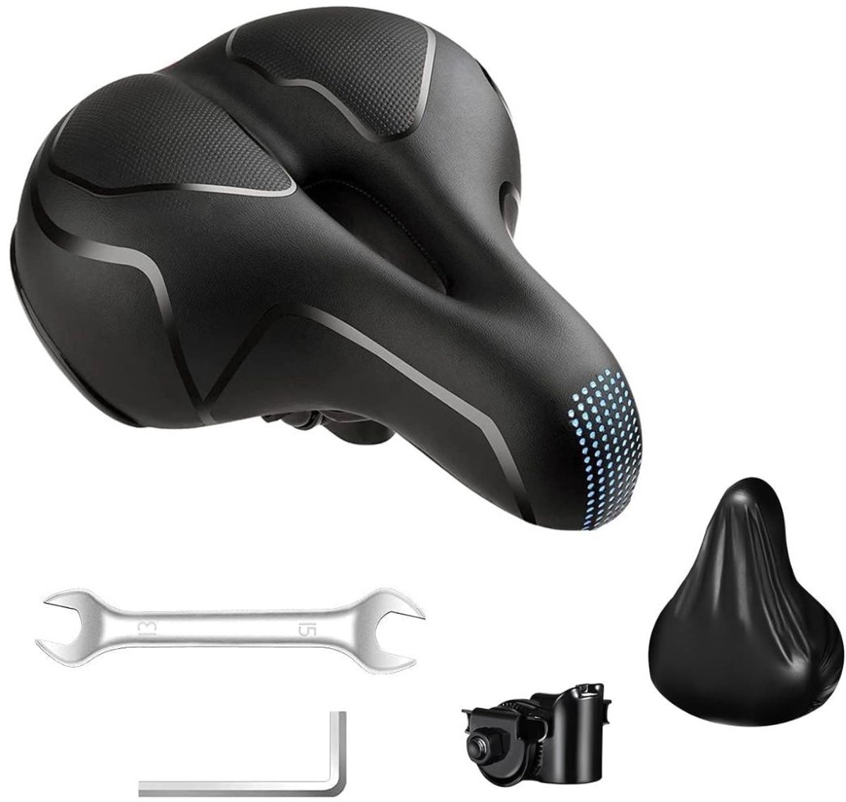 ApexArte® Fietszadel Comfort Gel - Ergonomisch Zadel - Lange Fietsritten - Zwart