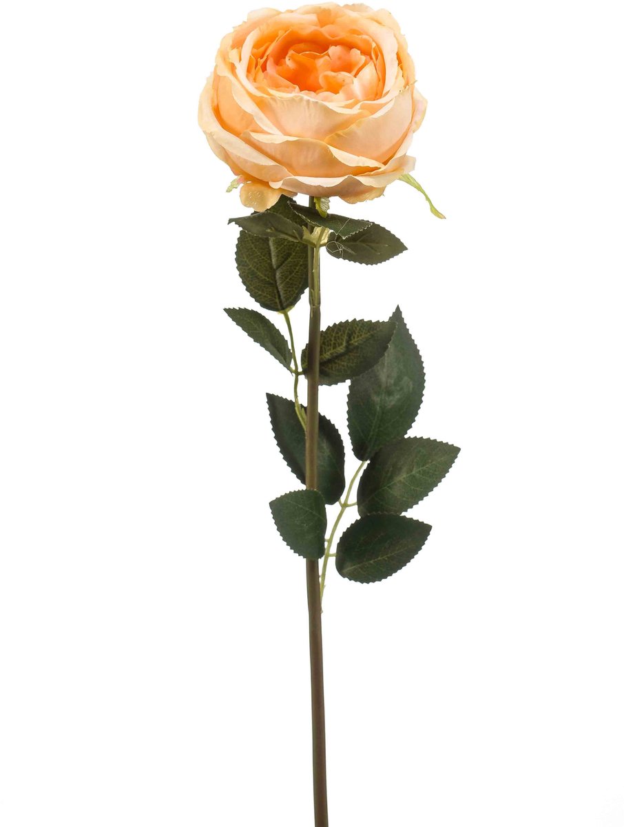 Emerald Kunstbloem Roos Joelle 65cm geel - Kunstplant voor binnen