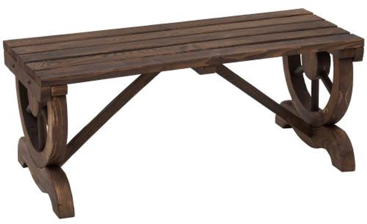 Houten Buitenbank 2-Persoons 98x50x39,5cm Bruin Sparrenhout Waterdicht tot 250kg voor Terras Tuin