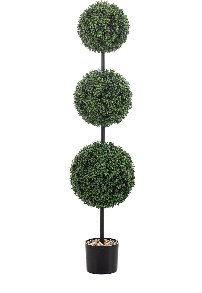Emerald Kunstplant Buxus bol x3 UV 125cm - Kunstplant voor binnen Groen