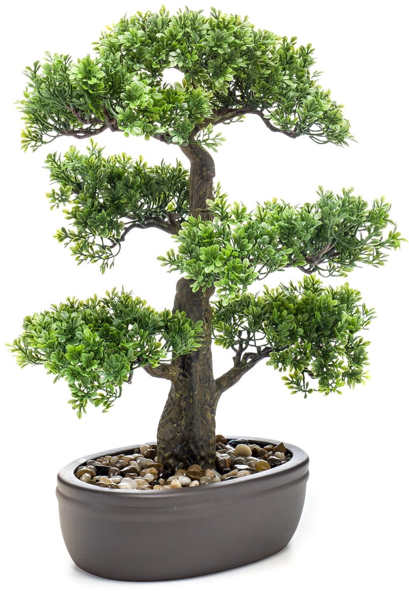 Emerald - Kunstplant Bonsai Ficus mini 43cm - Kunstplant voor binnen