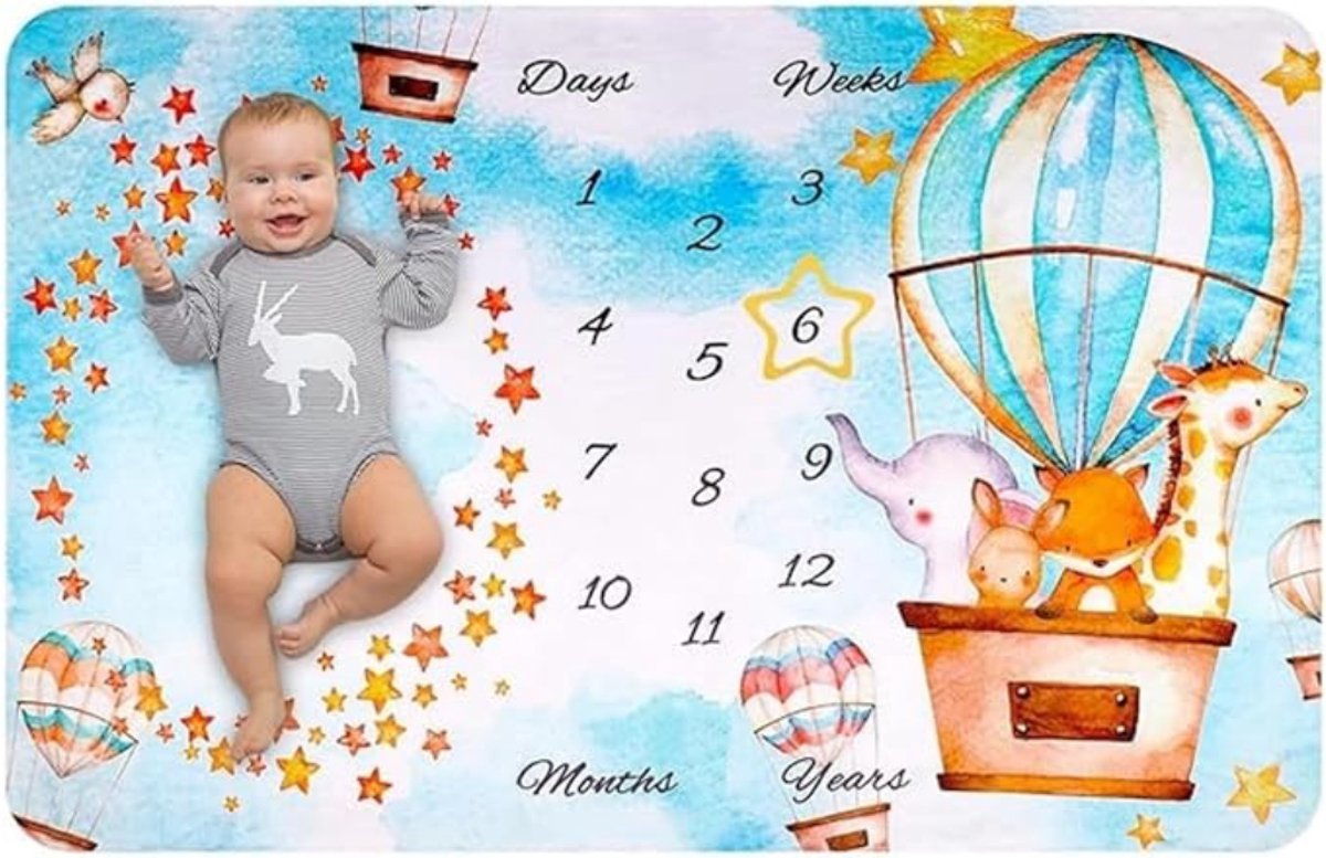 Verte Mijlpaaldeken - Maandelijkse Deken voor Jongens en Meisjes - Mijlpaaldeken - Fotodeken - Cadeaus voor Moeders en Kinderen - Unisex - Zacht - Dik - Groot - 100 x 150 cm