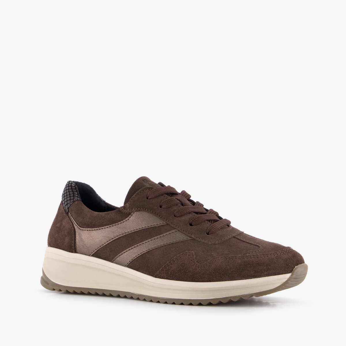 Hush Puppies suède dames sneakers bruin - Maat 43 - Echt leer - Uitneembare zool