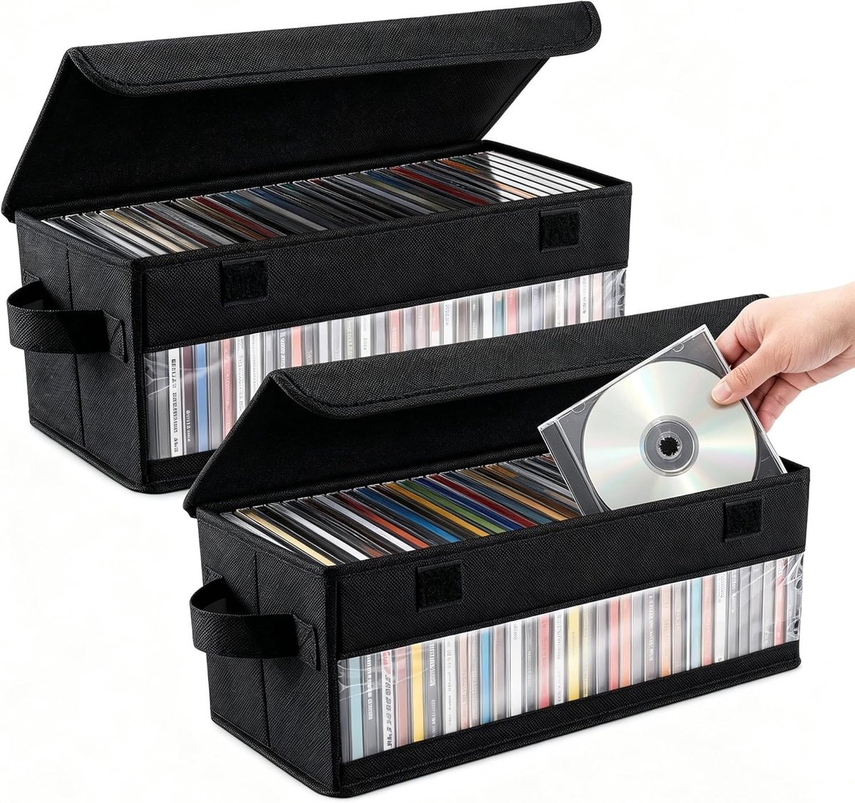 Ruimtebesparende DVD-opslagdoos met hoes - Geschikt voor 40 DVD's in jewel cases, 80 DVD's in slim cases en 200 schijven in DVD-sleeves, ideaal voor georganiseerd archiveren en bescherming van media