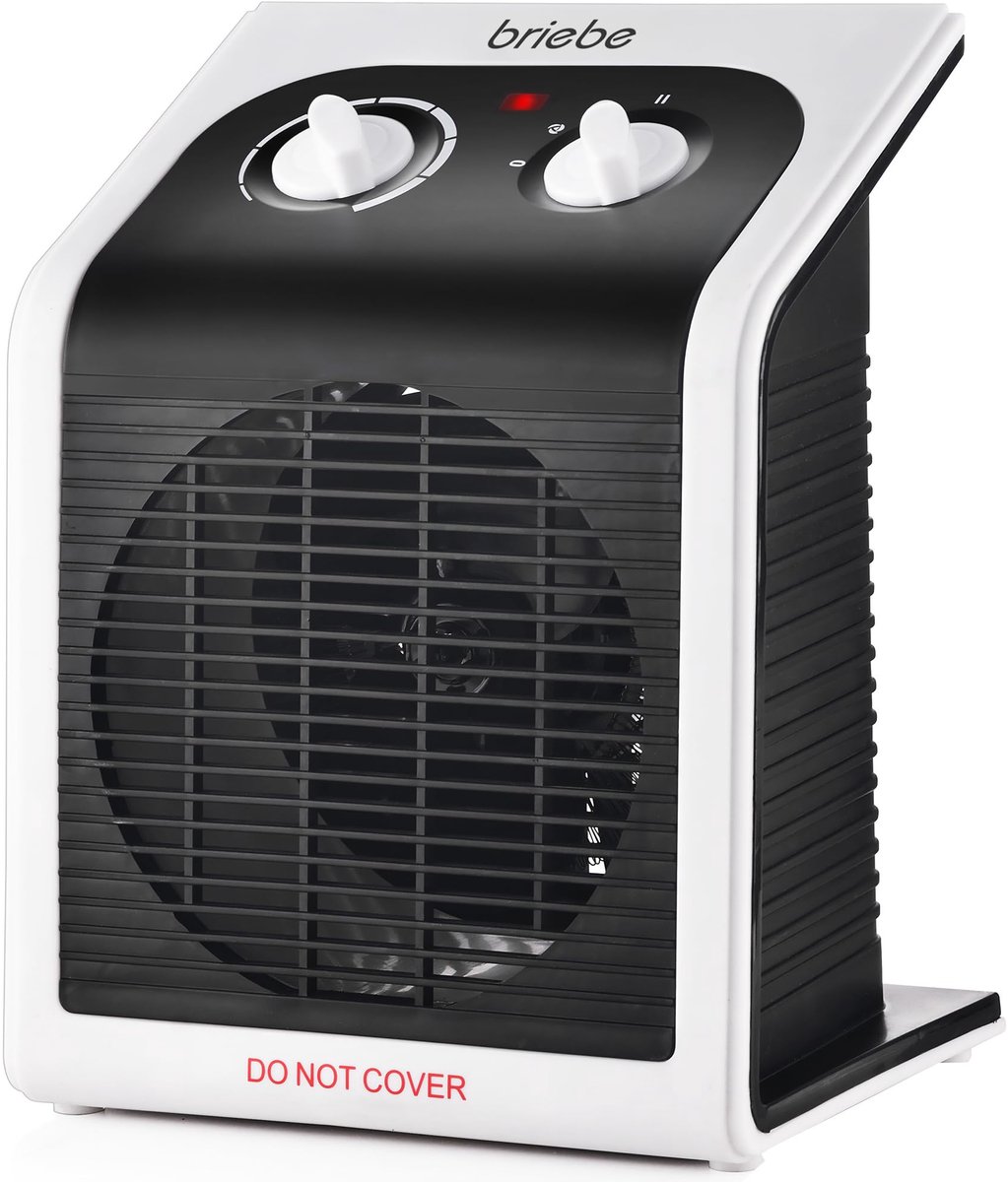 SnelShoppen - Draagbare Ventilatorkachel Elektrisch 2000W met Thermostaat, Energiezuinig, 2 Standen, Koude Lucht Functie, Ideaal voor Badkamer, Keuken