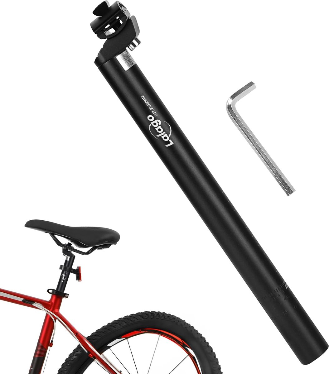 SnelShoppen - Fietszadelpen 27,2 mm Aluminium Zadelbuis Zadelpen 350 mm voor Mountainbikes, Wegfietsen en Baanfietsen - Lichtgewicht, Duurzaam, Verste