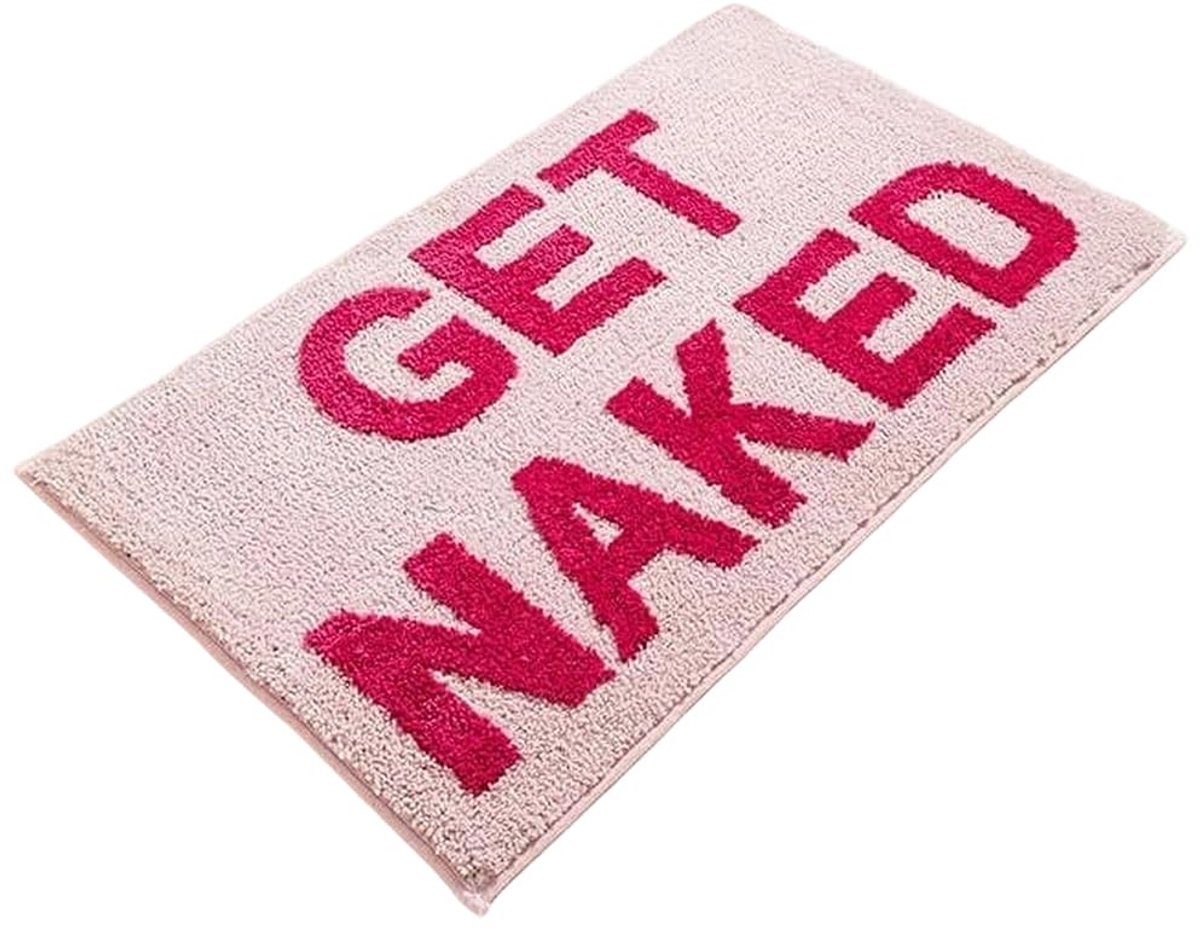 SnelShoppen - FARYODI Badmat Lichtroze Antislip Douchemat Absorberend Badkamertapijt Machinewasbaar 50 x 80 cm voor Douche en Badkamer