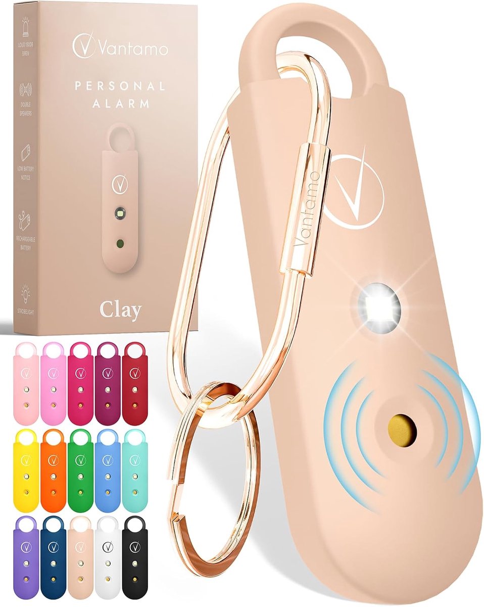 SnelShoppen - Persoonlijk Alarm met Stroboscoop LED Licht, Extra Luide 130dB, Zelfverdediging Sleutelhanger met 2 Speakers, Veiligheid Sleutelhanger v