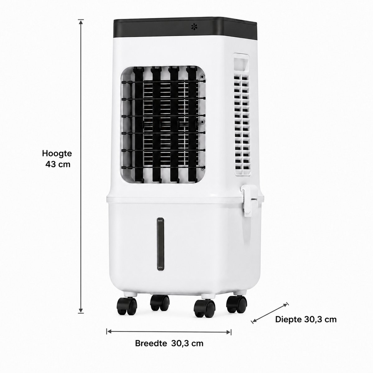 QORA® Airco Zonder Afvoerslang – Luchtkoeler, Ventilator & Luchtbevochtiger – 10,5L – Inclusief Ice Packs – Wit – foto 3