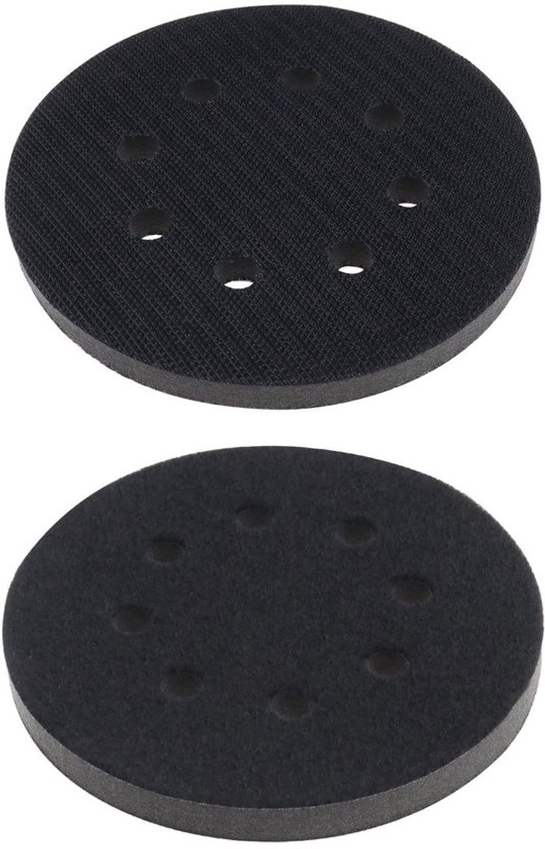 Schuurpad 125mm - Zachte Spons Interface Pad - 2 Stuks - 8 Gaten - Haak en Lus Verbindingsmodus - Schokbestendig - Schuurmachinepad