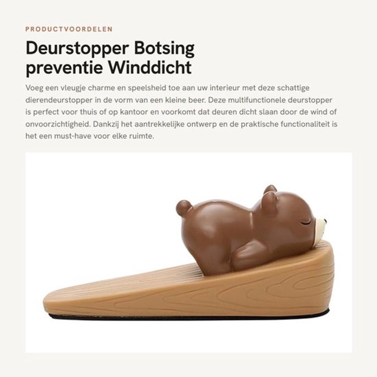 Deurstopper Schattig Dier - Decoratieve Deurwig - Antislip - Winddicht - Zacht PVC - Voor Thuis/Kantoor - Deurstoppers