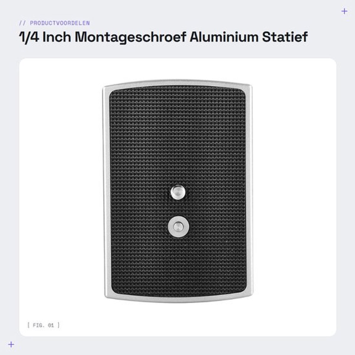 Quick Release Plate Aluminium - 1/4 Inch Cameraschroef - D-ringhandgreep - Geschikt voor Libec TH-650, VD-2200 - Afmetingen 62x94x15 mm - Gewicht 99 g - Statiefplaat