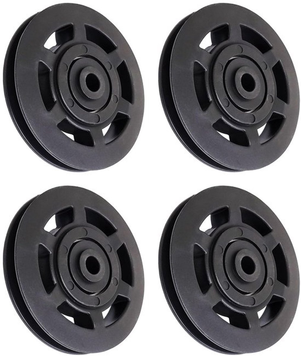 Katrolwiel 95 mm - 4 Stuks - Hoogwaardig Plastic - Slijtvast - Draagbaar - Geschikt voor Fitnessapparatuur - Fitnesskatrol