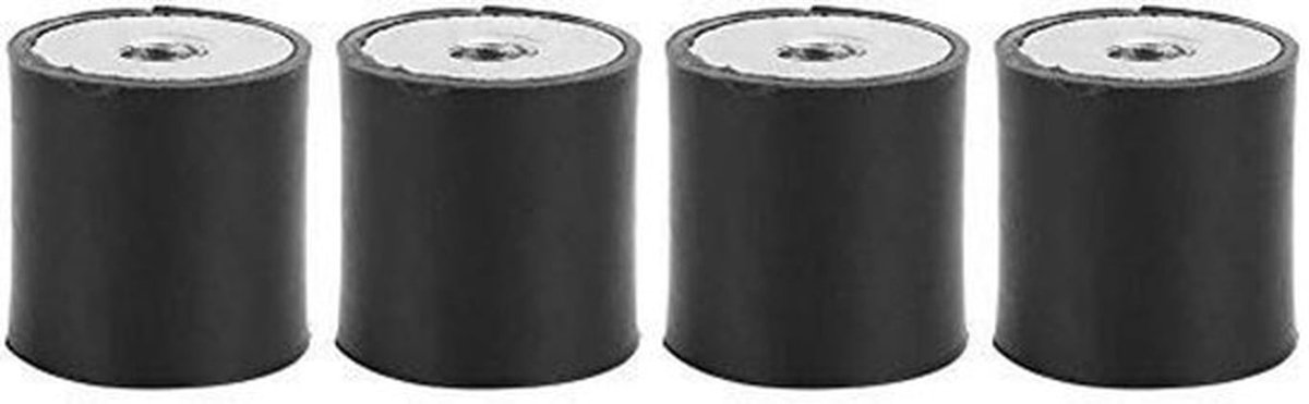 Niet-giftige Trillingsdemper - Rubberen Anti-vibratie-isolator - DD20 * 20 M6 - Trillingsisolatie - Geschikt voor machines - 4 stuks
