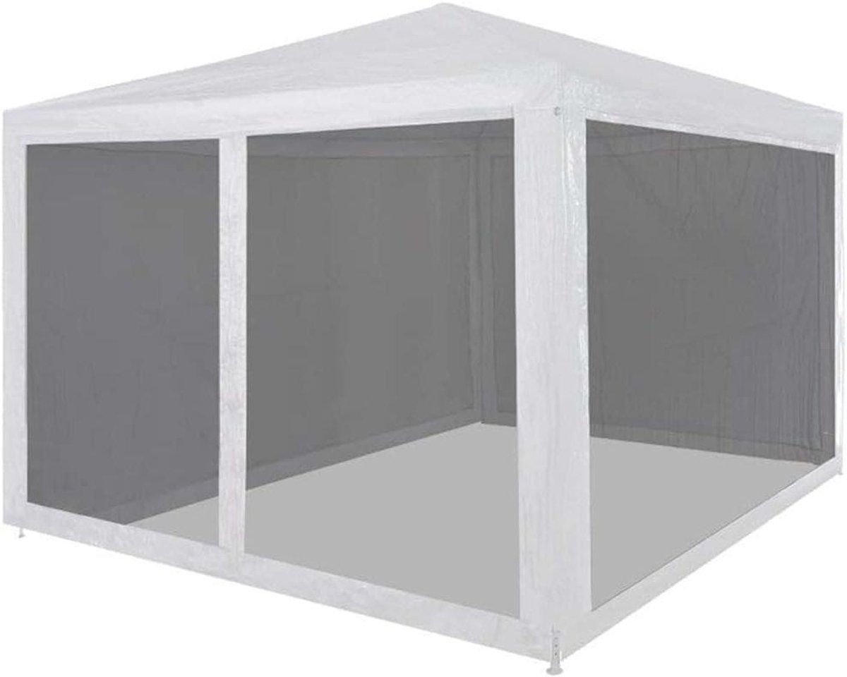Partytent met zijwanden - Tuinpaviljoen Feesttent - Buitenfeesten Organiseren - Mesh Horregaas Wanden - 3 x 3 meter - Wit
