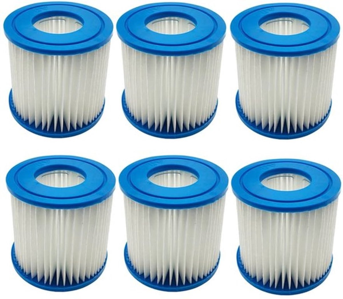 Filtercartridge Pack van 6 - Compatibel met Bestway/Intex Type D/VII - Vervangende cartridgepomp - Filterpomp - Effectieve vuilopname - Regelmatig vervangen voor optimale prestaties - Zwembadfilter