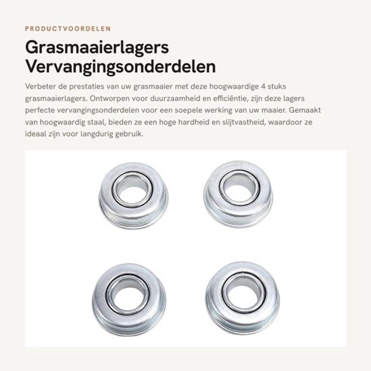 Grasmaaierlagers 4 Stuks - Stalen Lagers - ID 0,5 Inch / OD 1,12 Inch - Hoogwaardig Materiaal - Slijtvast - Eenvoudig te Installeren - Maaierslagers