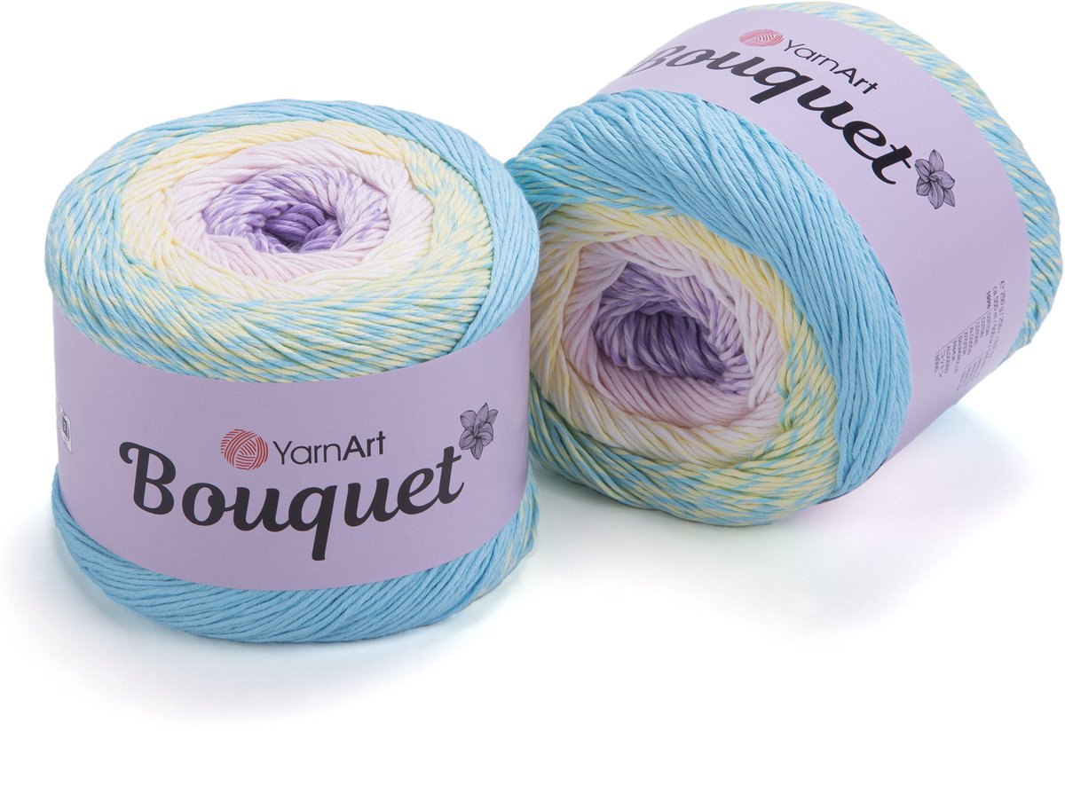 YarnArt Bouquet Verloopgaren (Gradient Cake) - 100% Katoen - voor Haken en Breien - 250g / 500m - Kleur 704