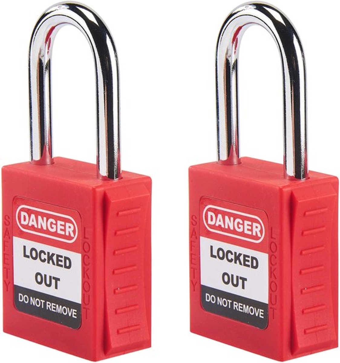 Hangslot Veiligheid - 2 Hangsloten - 4 Sleutels - Lockout/Tagout - Stalen Beugel - Duurzaam en Lichtgewicht - Veiligheidsslot
