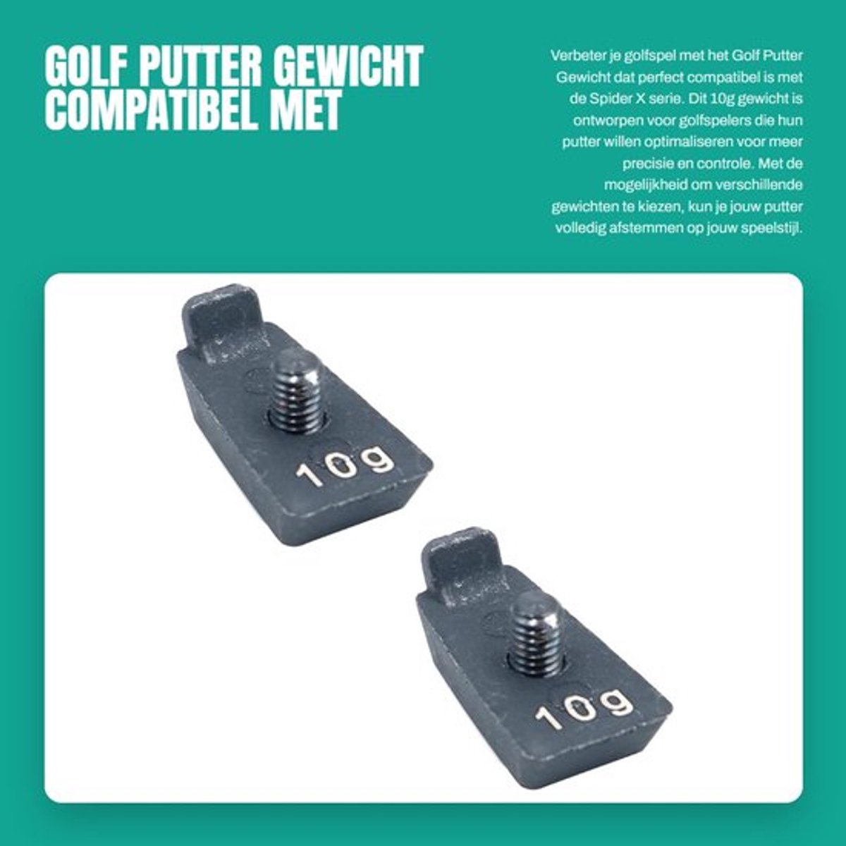 Putter Gewicht Hoge Kwaliteit - Compatibel met Spider X Serie - 3g/7g/8,5g/10g/12g/14g - Eenvoudig te Installeren - 1 Paar Gewichten - Golfgewicht