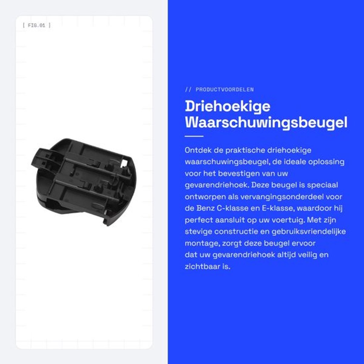 Waarschuwingsbeugel Vervanging voor Benz C/E-Klasse - Bevestigingsbeugel - Duurzaam Materiaal - Hoge Sterkte - Slijtvast - Perfecte Stabiliteit - Gevarendriehoek