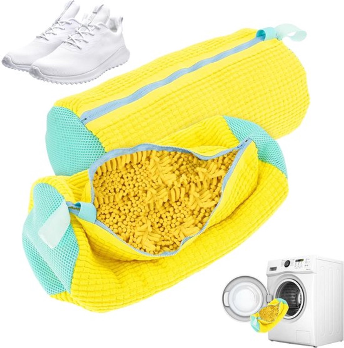 Schoenwaszak - Beschermende Mesh - Herbruikbare Waszak - Ritssluiting - Set van 2 - Duurzaam Polyester Katoen