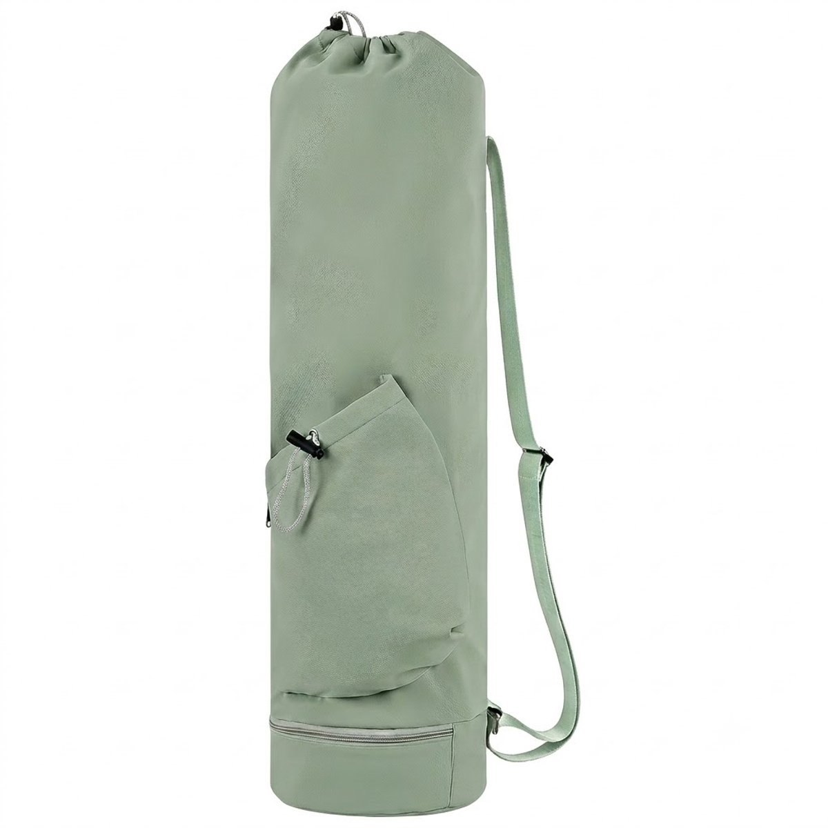 Groene yogamat tas dames en heren crossbody sporttas pilates tas met waterfleshouder opbergvakken verstelbare schouderband multifunctionele draagtas voor yogamat