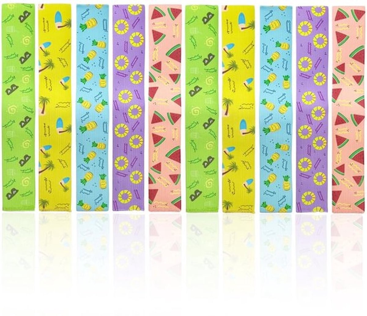 Handdoekriemen 10 stuks - Elastische Clips - Strandstoelriemen - Klemmen voor Strandhanddoeken - Duurzaam - Latexzijde 30 cm - Strandhanddoek