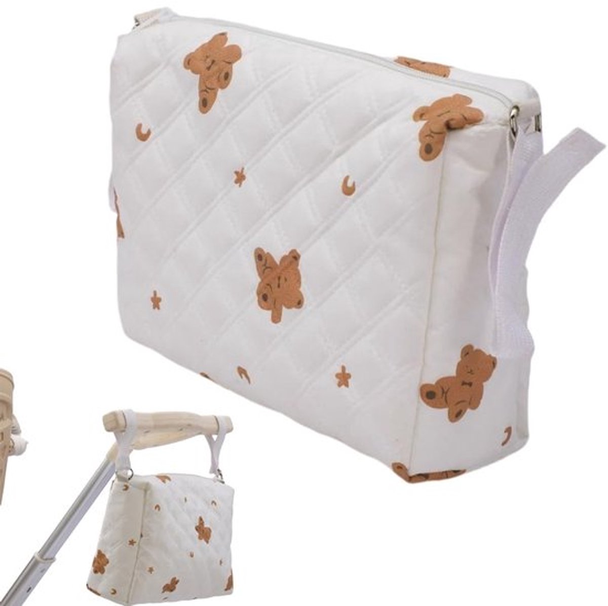 Babywagentas Grote Capaciteit - Geïsoleerde Bekerhouder - Organizer voor Kinderwagen - Opbergtas - Verstelbare Schouderriem - Praktische Organisatie - Kinderwagentas