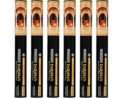 Darshan bharath tuinwierook XL – 6 kokers met 10 extra lange wierookstokken - darshan - wierook voor buiten - muggen wierook - wespen wierook