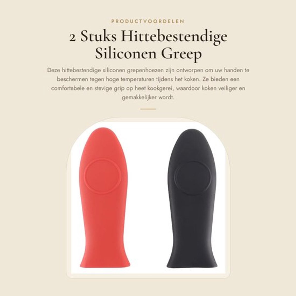 Siliconen Grepenhoezen 2 Stuks - Hittebestendig - Antislip - Duurzaam - Comfortabele Grip - Eenvoudig te Plaatsen - Pannengrepen