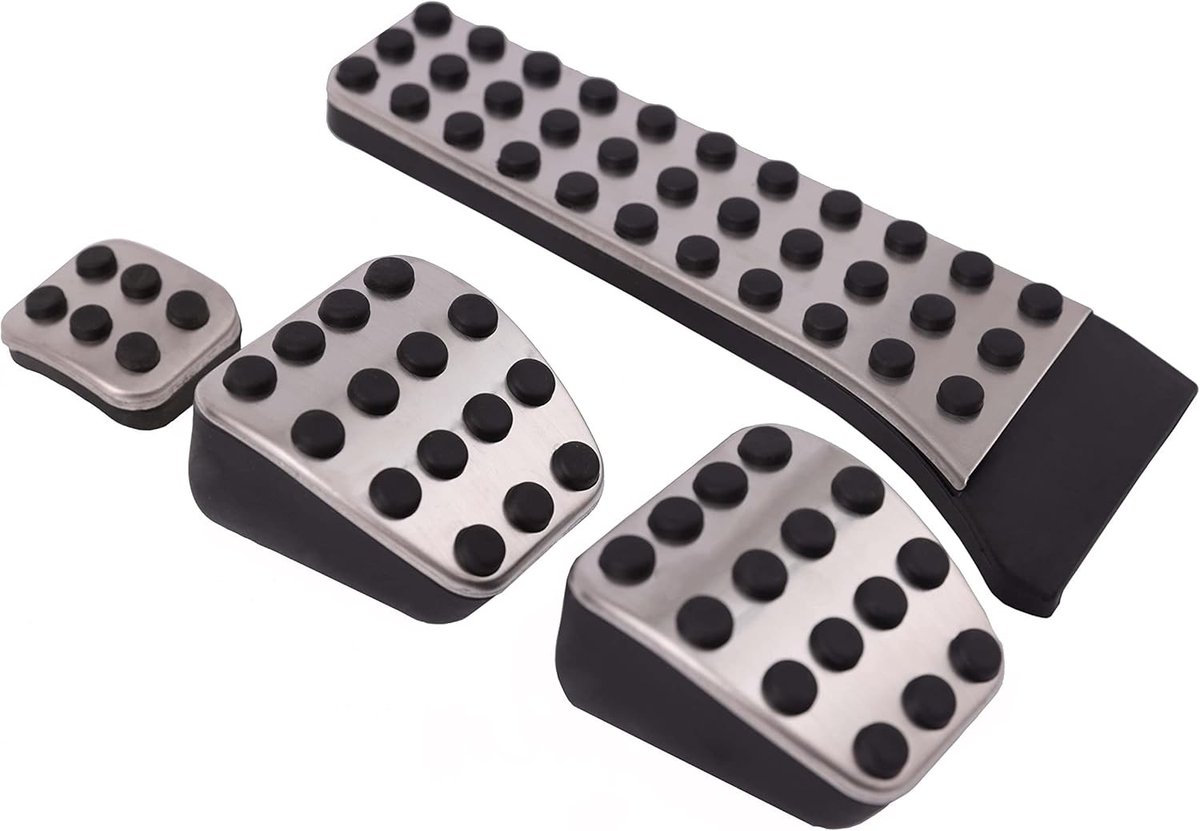 Pedalenmat van roestvrij staal voor optimale grip en bescherming van vloeren, 22,8 x 16,9 cm