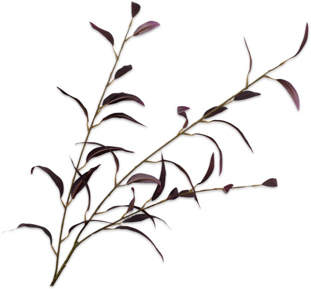 Silk-ka Kunstbloem-Zijden Bloem Eucalyptus Tak Bordeau-Rood 96 cm Per 2 Stuks