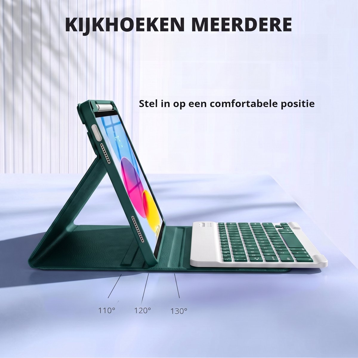 TRANSNECT - Tablet Toetsenbord Hoes - Geschikt voor Apple iPad 11 2025 A16 / iPad 10e generatie (2022) 10.9 inch - QWERTY Bluetooth Keyboard Bookcase - Groen — cadeau in Telefoon & Tablet - foto 4