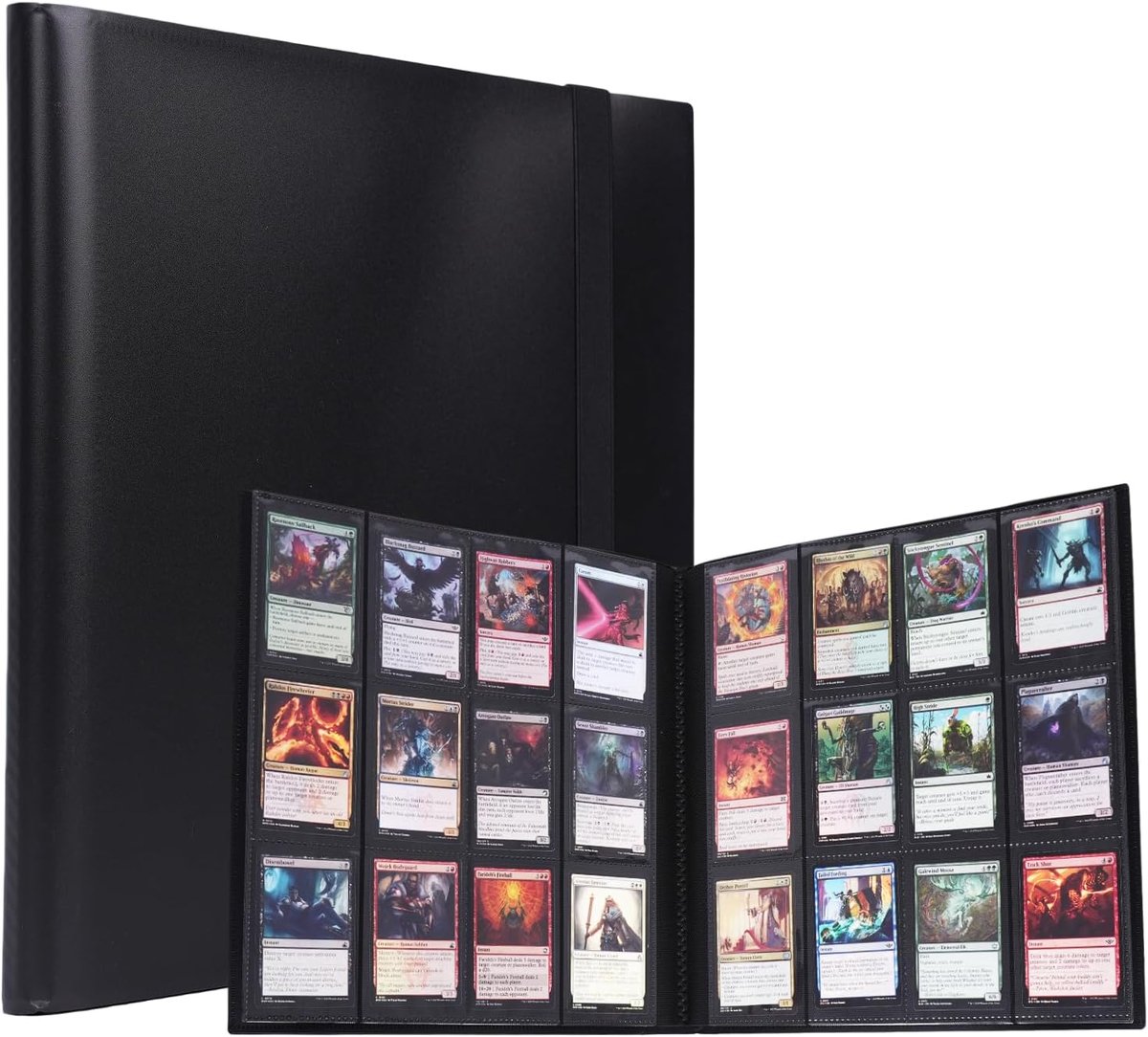 SnelShoppen - Kaarten verzamelalbum met 480 pockets, 20 pagina's, 24 vakken per pagina (dubbelzijdig), zwart, ideaal voor het bewaren en tonen van ver