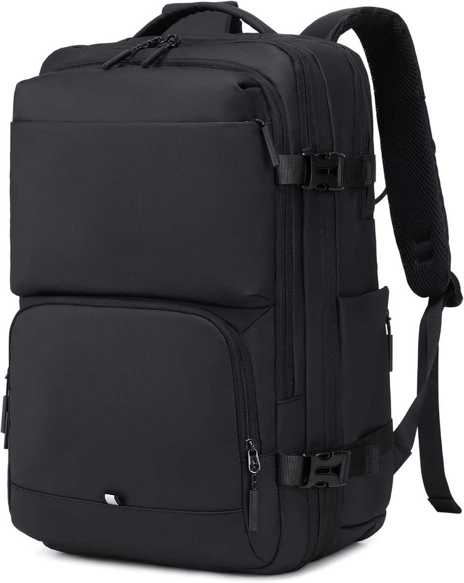 Bobypet - Rugzak als handbagage, waterdichte multifunctionele rugzak voor in het vliegtuig met laptopvak, grote capaciteit voor reizen, werk en vrije tijd (zwart)