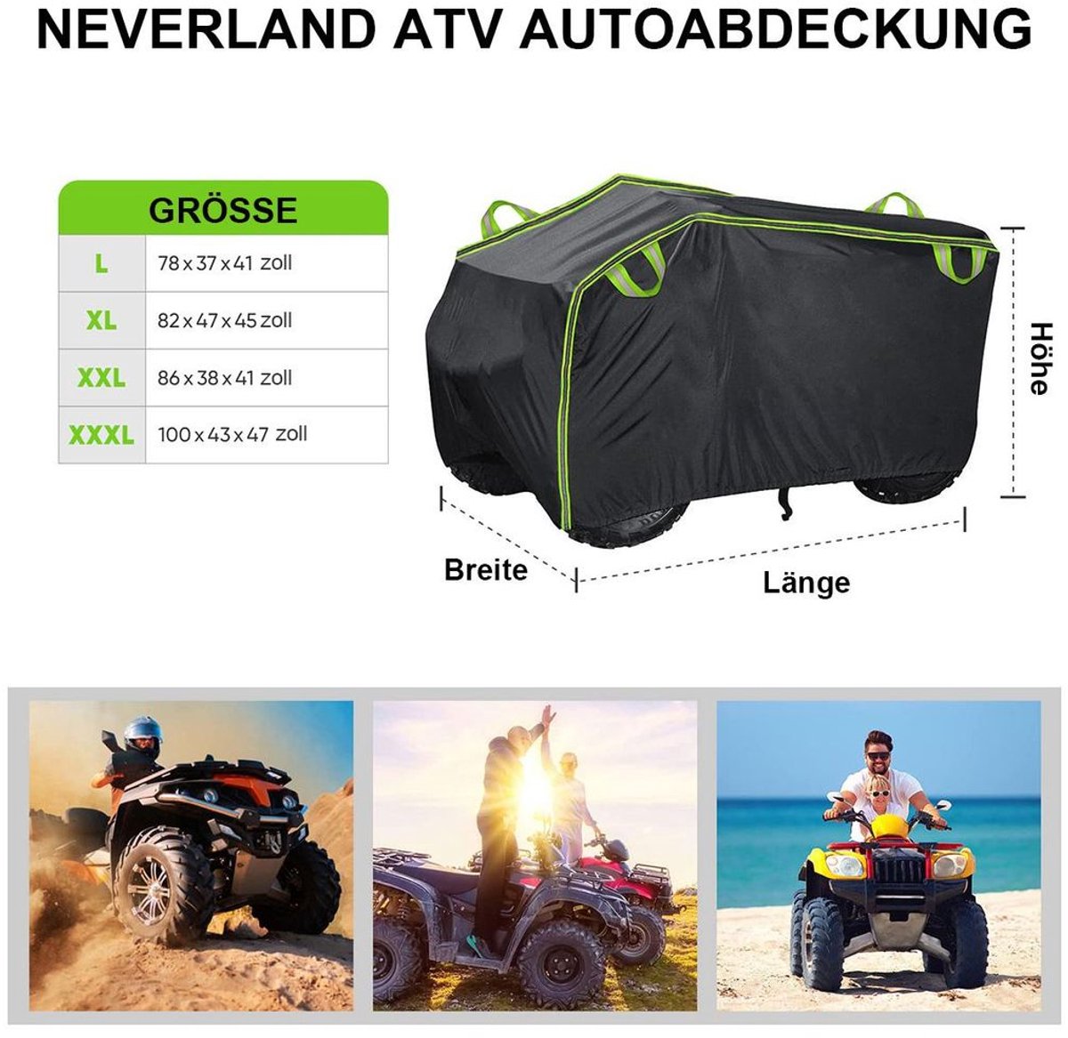 Motorfietshoes Geschikt voor vier wielen, waterdicht, Geschikt voor zowel binnen- als buitengebruik, Geschikt voor winddichte gesp, afGeschikt vooringen: 210 x 120 x 115 cm