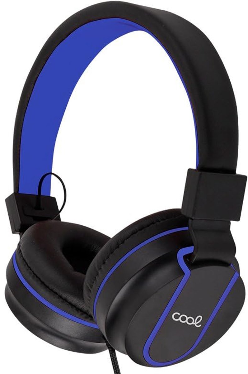 SnelShoppen - Cool Toronto Koptelefoon met Microfoon, 3,5 mm Jackplug, Draadloos, Zwart/Bloeiend Blauw voor Muziek, Gaming, en Bellen