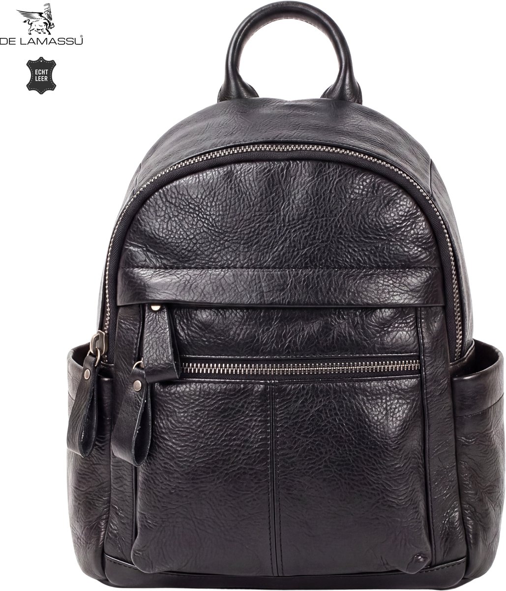 DE LAMASSU® Leren Rugtas Dames Echt Leer Rugzak Kleine Rugtas Schoudertas Werktas Schooltas Reisrugtas Vintage Rugtas