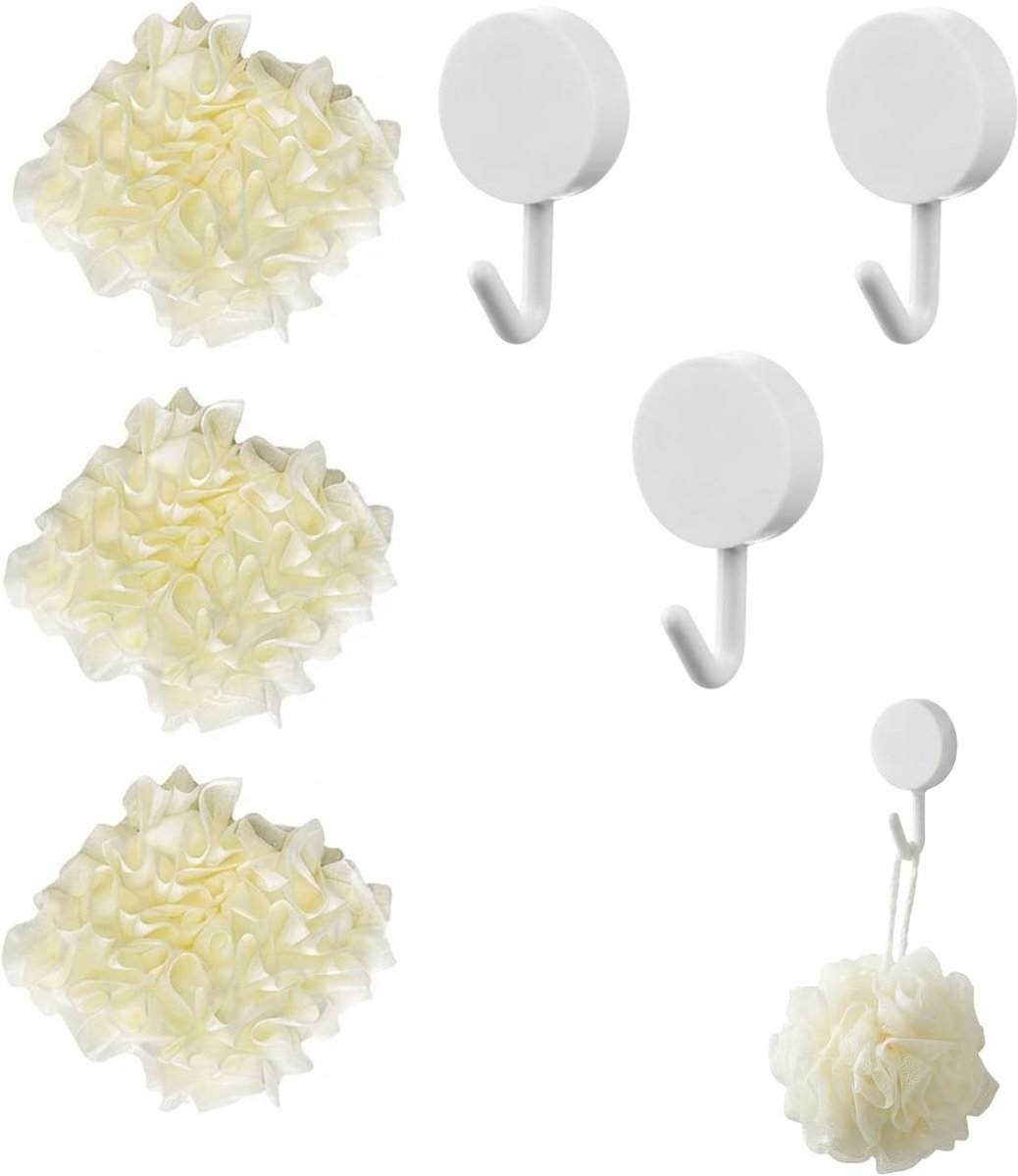 Set van 3 herbruikbare loofah zeepzakjes en scrubbeschermers voor lichaam en gezicht, ideaal voor thuis en op reis