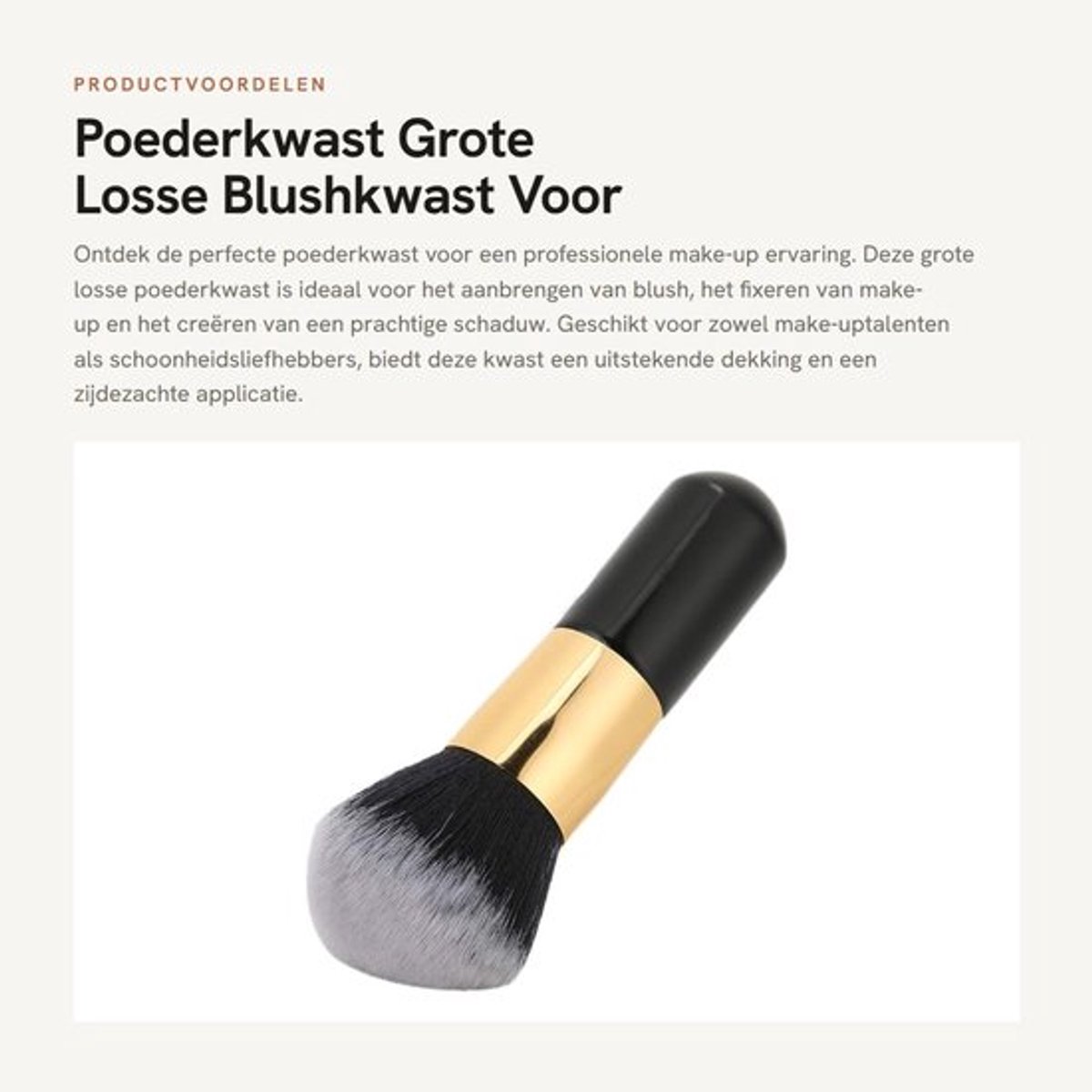 Poederkwast Grote Dekking - Blushkwast - Make-upkwast - Uitschuifbare Poederkwast - Make-up Aanbrengen - Gelijkmatige Toepassing