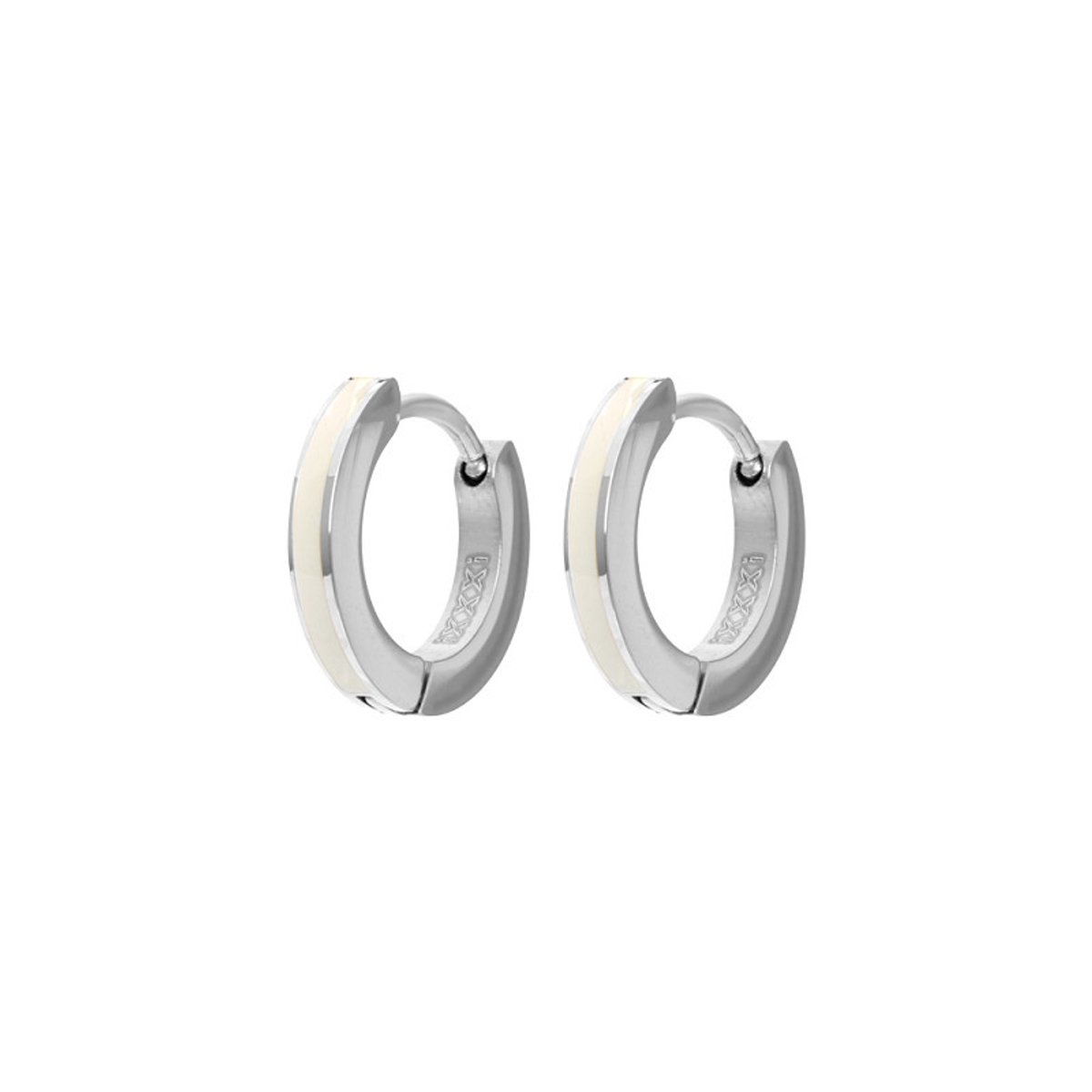 iXXXi Oorringen Hoops Line Warm Grey Zilver